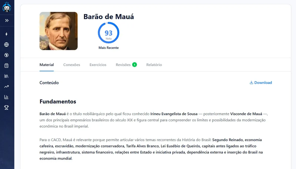 Conteúdo sobre o Barão de Mauá